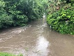 Povodeň - Mratínský potok 23.5.2018 Veleň Mírovice